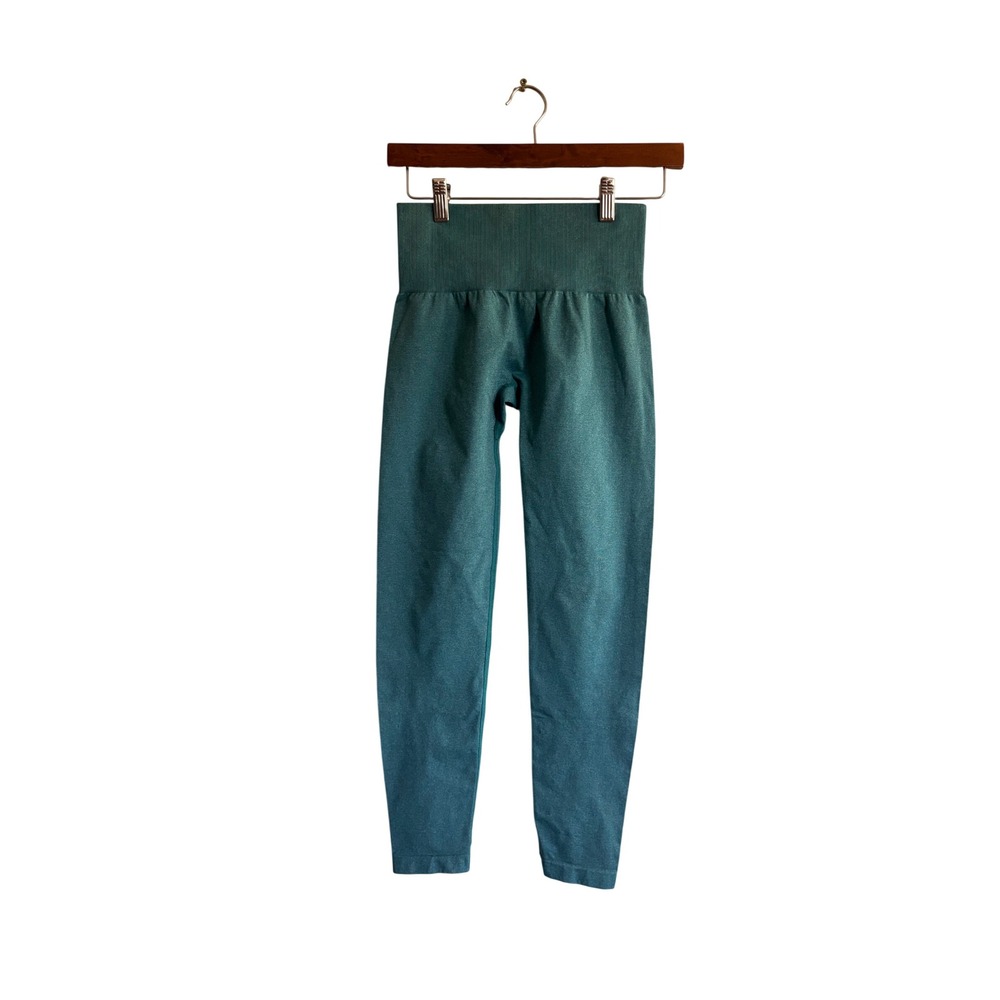 NVGTN Womens High Waisted Seamless Leggings Teal Marl Athletic Yoga Pants Size S